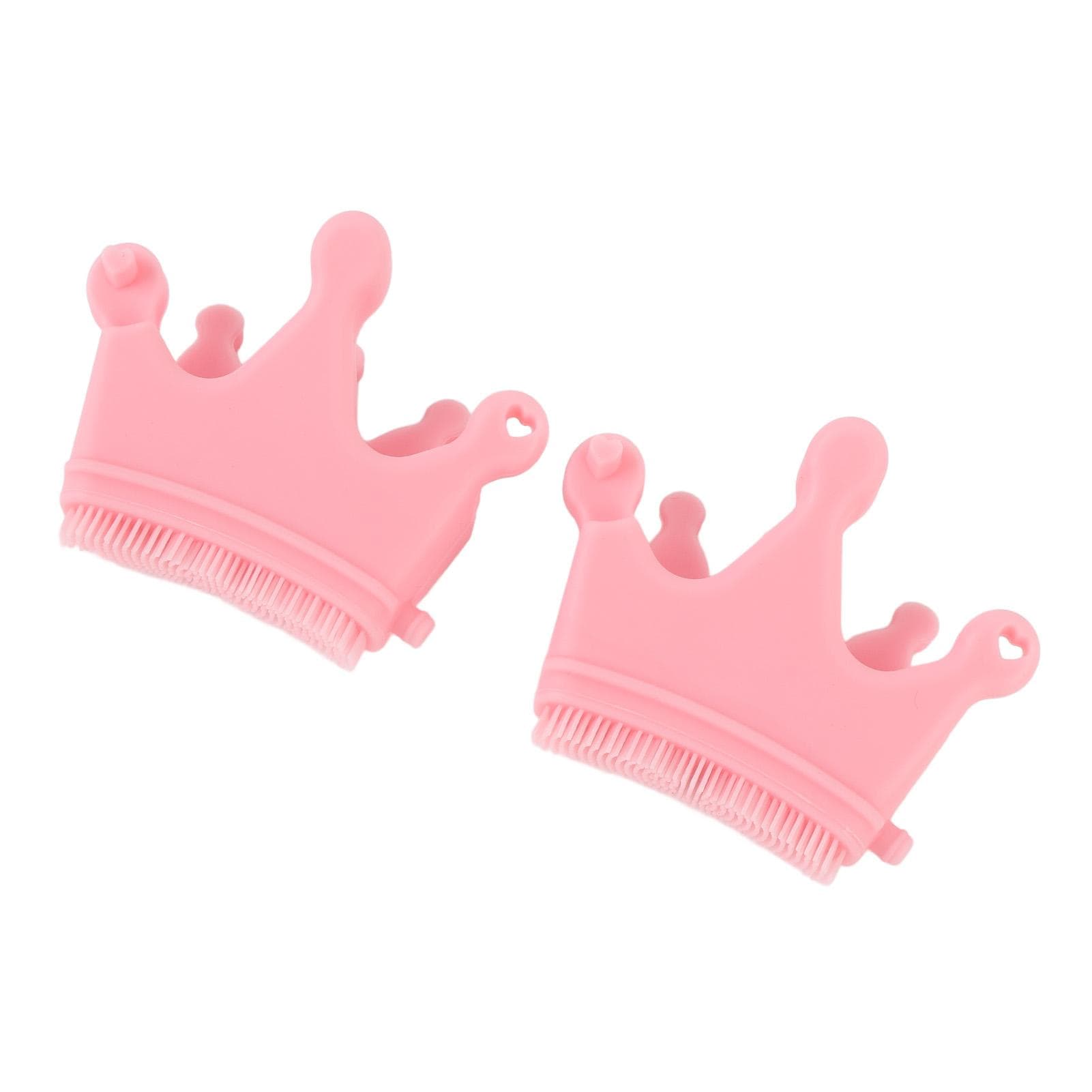 2pcs Fingernail Separator Nail Brush Multifunctional Silicone Nail Brush Fingernail Separator pink