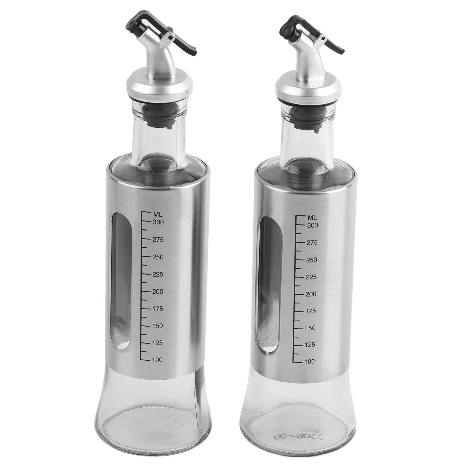 2 Pcs Oil Dispenser Bottle 300ml Thickened Scale Design Visual Seasoning Bottle for Home Kitchen