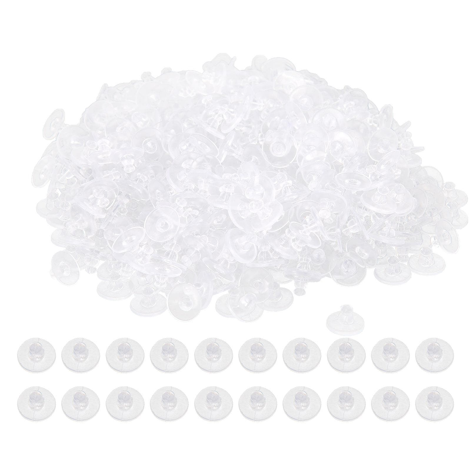 500pcs DIY Earrings Back Stopper Silicone Transparent Earrings Locking Backing Earplug Accessory