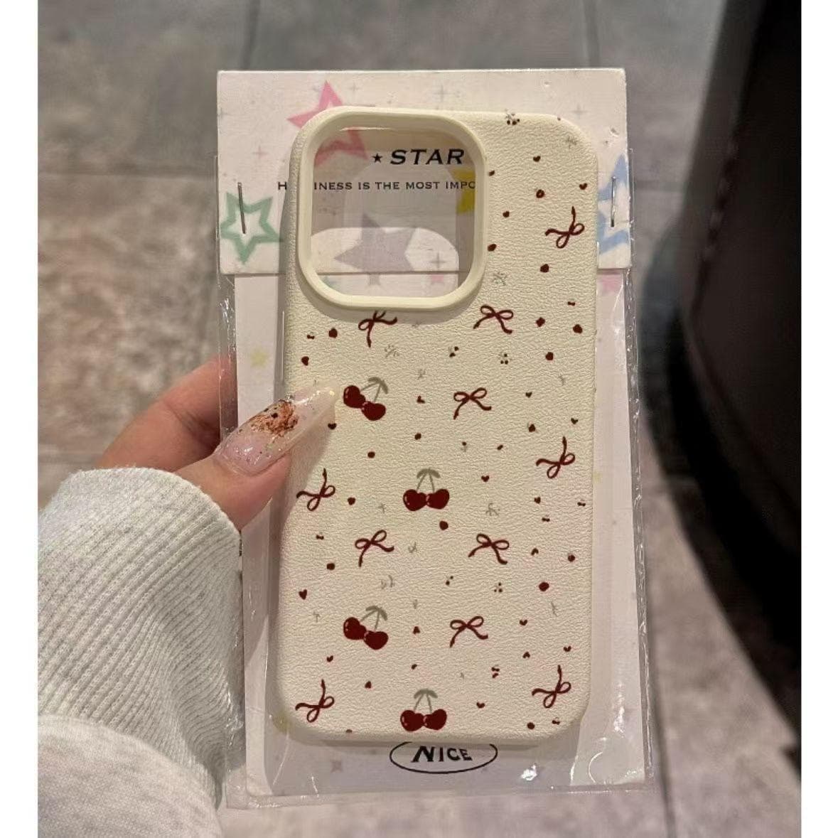 Bow Cherry Skin Pattern Suitable for Iphone16promax Apple 13 Mobile Phone Case 12 Anti-fall 14 Silicone 11 Apple 14