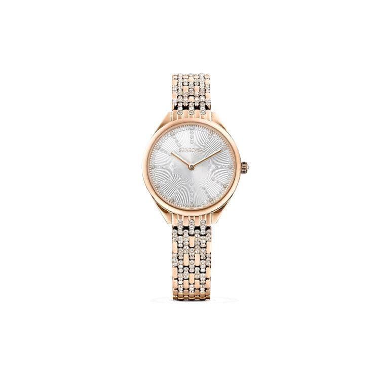 Swarovski Attract Watch Quartz Movement Metal Strap Silver Dial Women watches 5610487 Rose Gold Strap