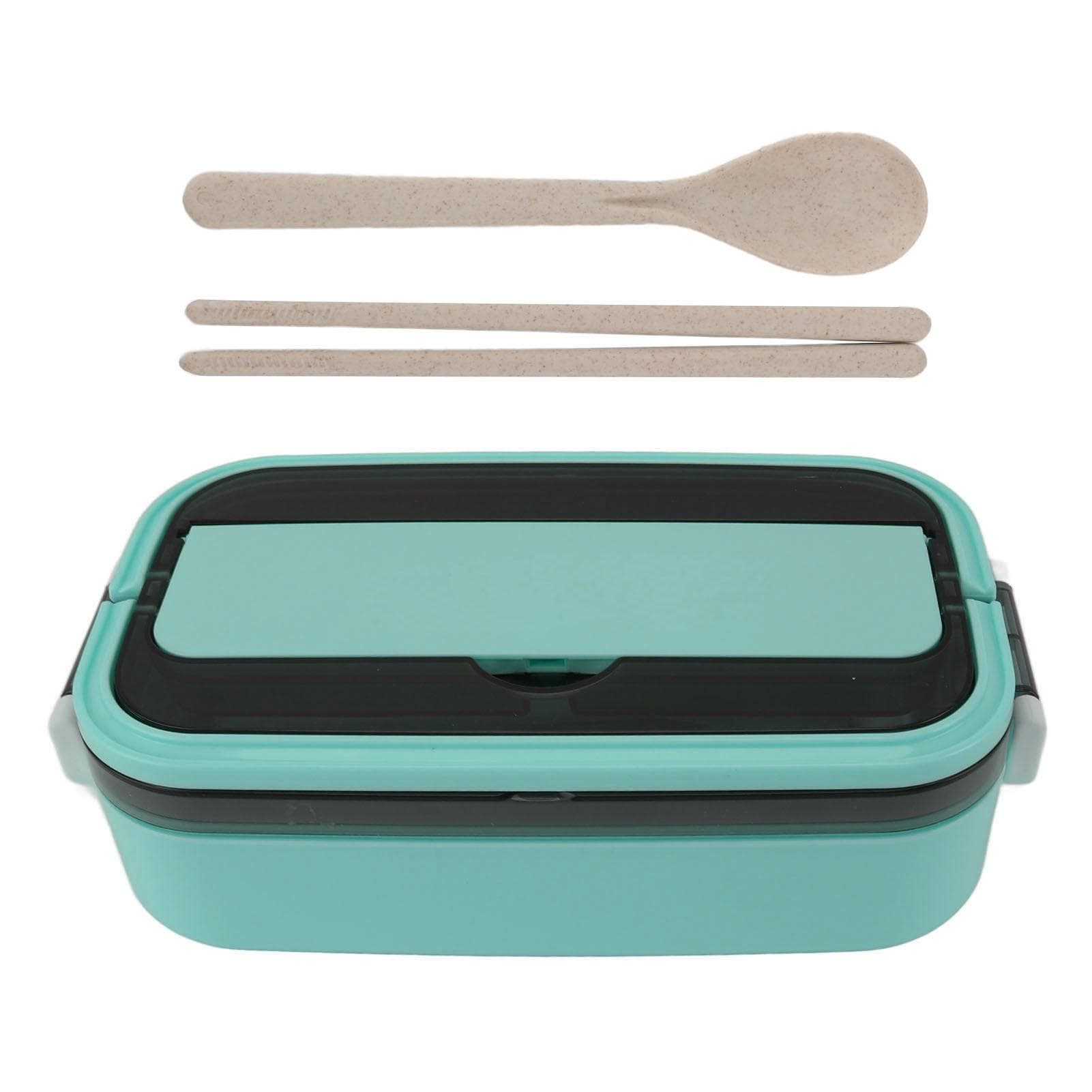 304 Stainless Steel Bento Box Adult Lunch Box Single Layer Microwave Safe Portable Split Bento Box green
