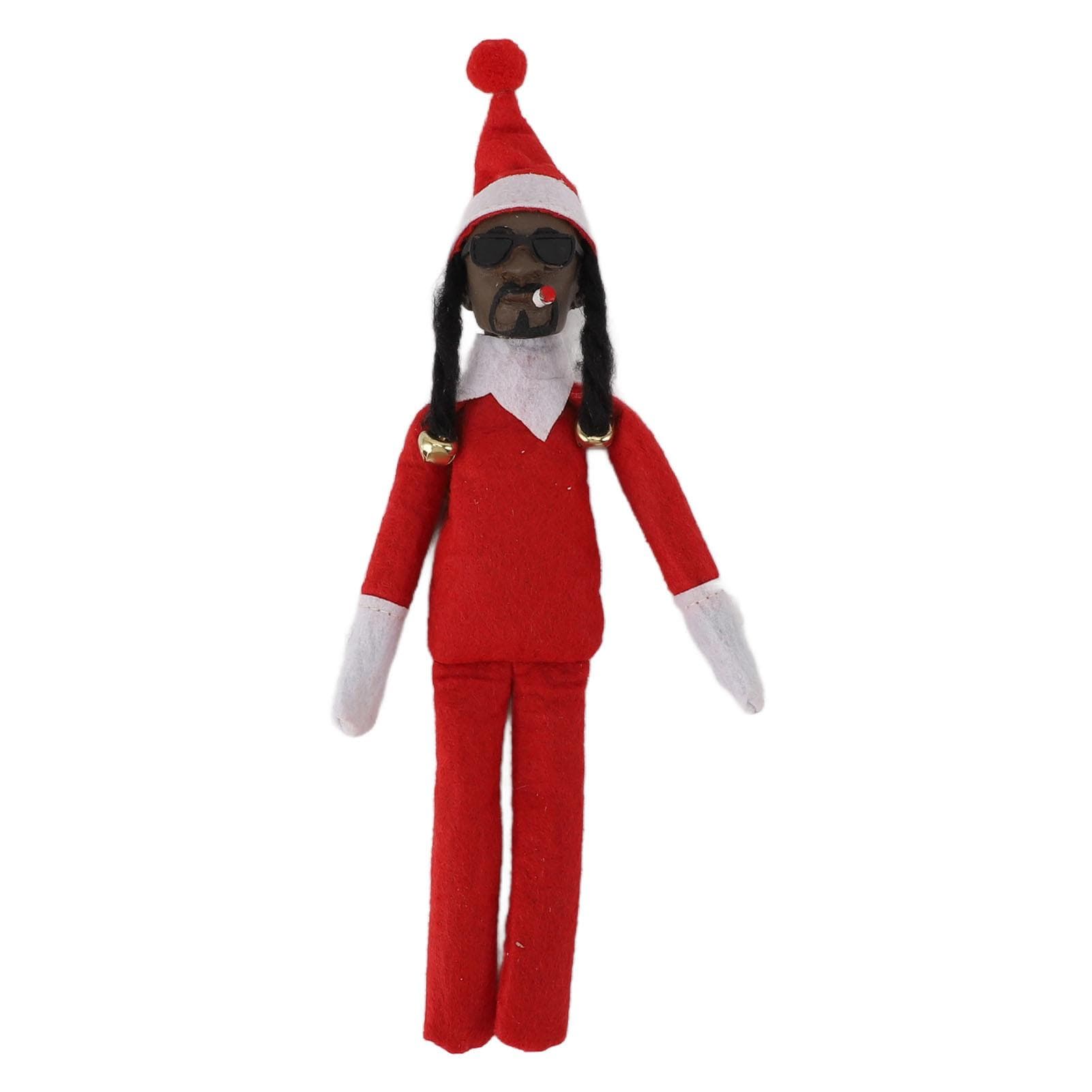 Christmas Black Elf Doll Resin Felt Toy Hip Hop Doll Christmas Ornament for Home Party Porch