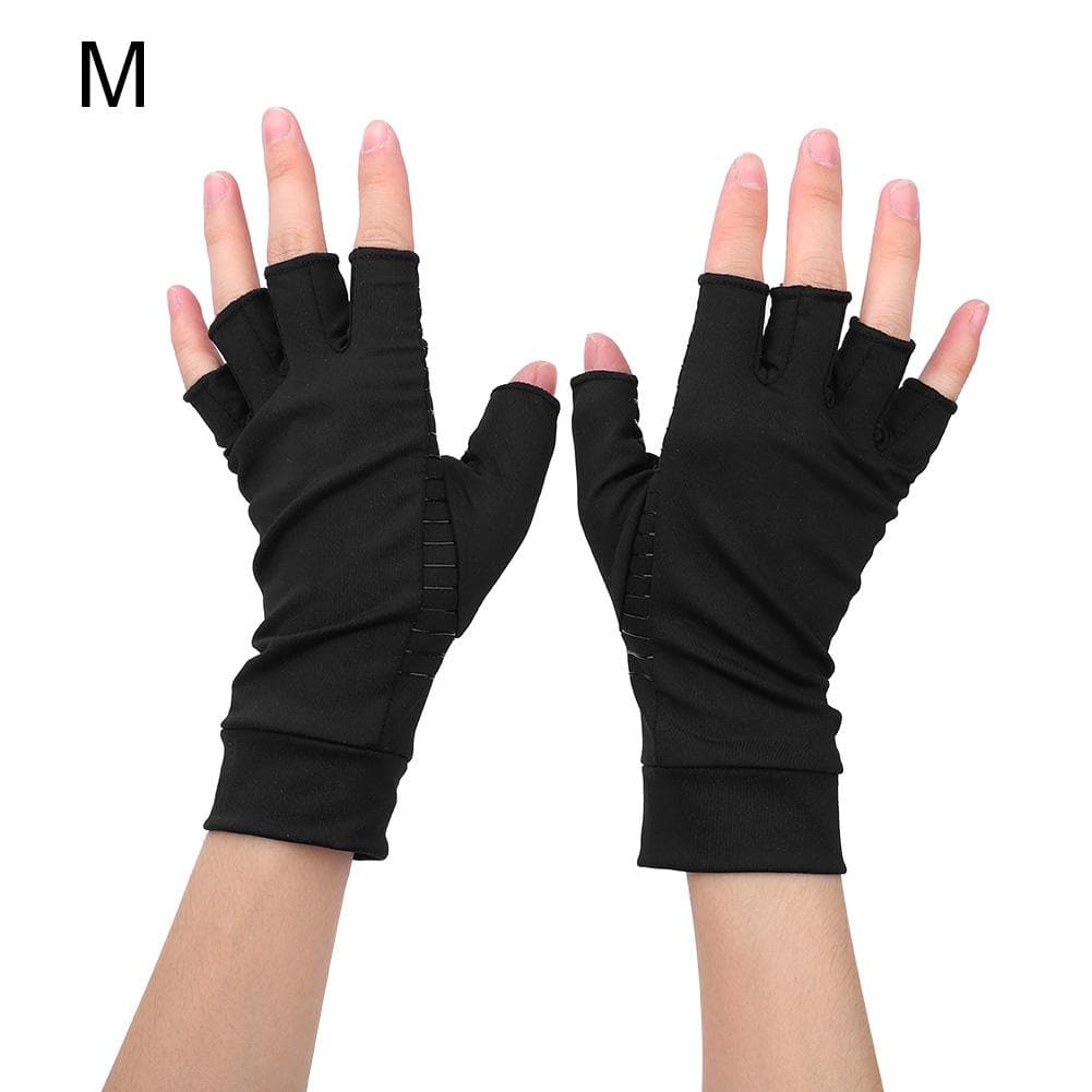 1 Pair Open Finger Arthritis Compression Gloves Copper Infused Content Therapy Gloves M M(for 4-6.5kg)