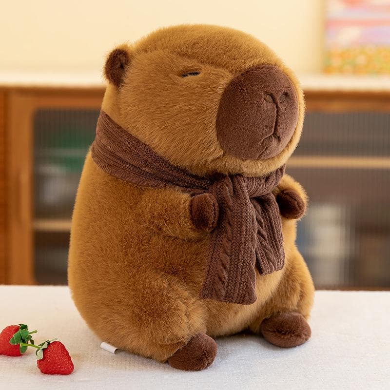 25CM Hot Plush Stuffed Doll Cute Scarf Pufferfish Plush Kawaii Animal Toy Children's Birthday Gift Capybara Doll Kids Toys 25cm