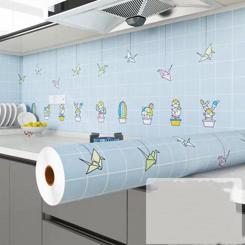 Oil-proof Kitchen Stove Sticker Self Adhesive Wallpapers Waterproof High Temperature Resistant Kitchen Decoration Contact Paper 60cm x 300cm