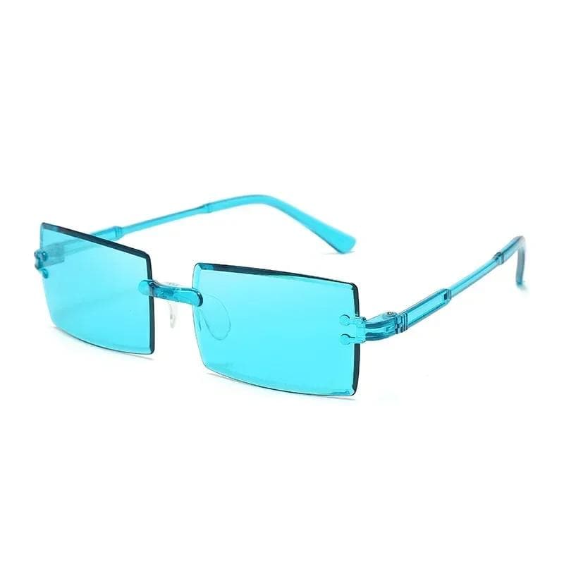 Retro Square Gradient Ocean Sunglasses UV Resistant Rameless Cut Edge Design Outdoor Travel Sunproof Eyewear AS SHOWN