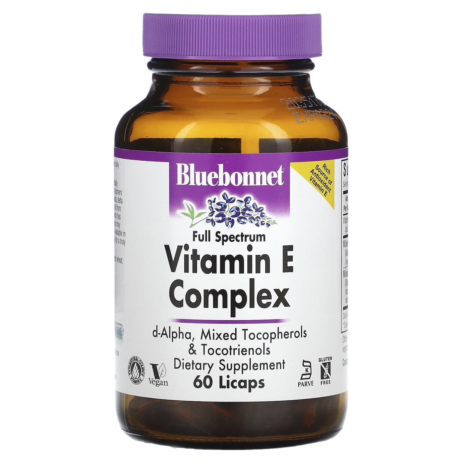 Bluebonnet Nutrition, Vitamin E Complex, Recap, 60 tablets