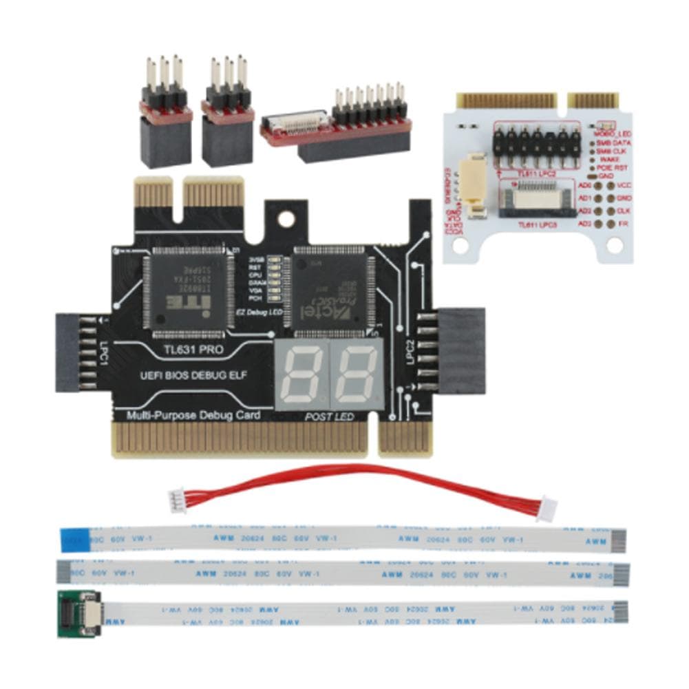 TL631 PRO Universal Laptop PCI Diagnose Card PC PCI-E Mini LPC Motherboard Diagnostic Analyzer Full Set multicolour