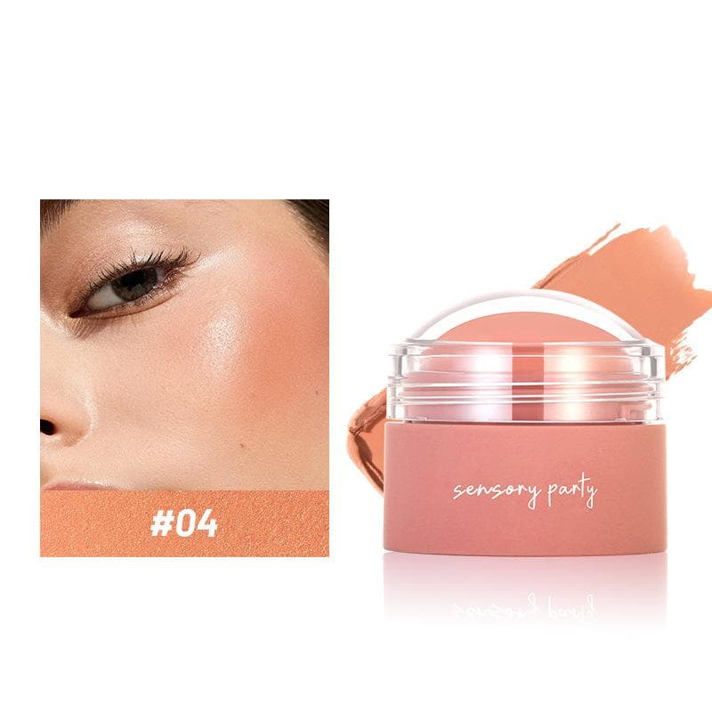 6 Colors Blush Repairing Ruddy Round Matte Blush Naturally Brighten Skin Tone Rouge Makeup Cream Blush Makeup Sweet Peach 04#