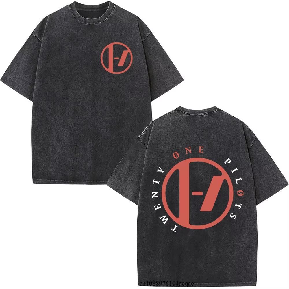 Vintage Rock Band Twenty One Pilots Washed T-shirt Men Women Cotton Casual Streetwear Tops Tee Short Sleeve Harajuku Y2k 3XL