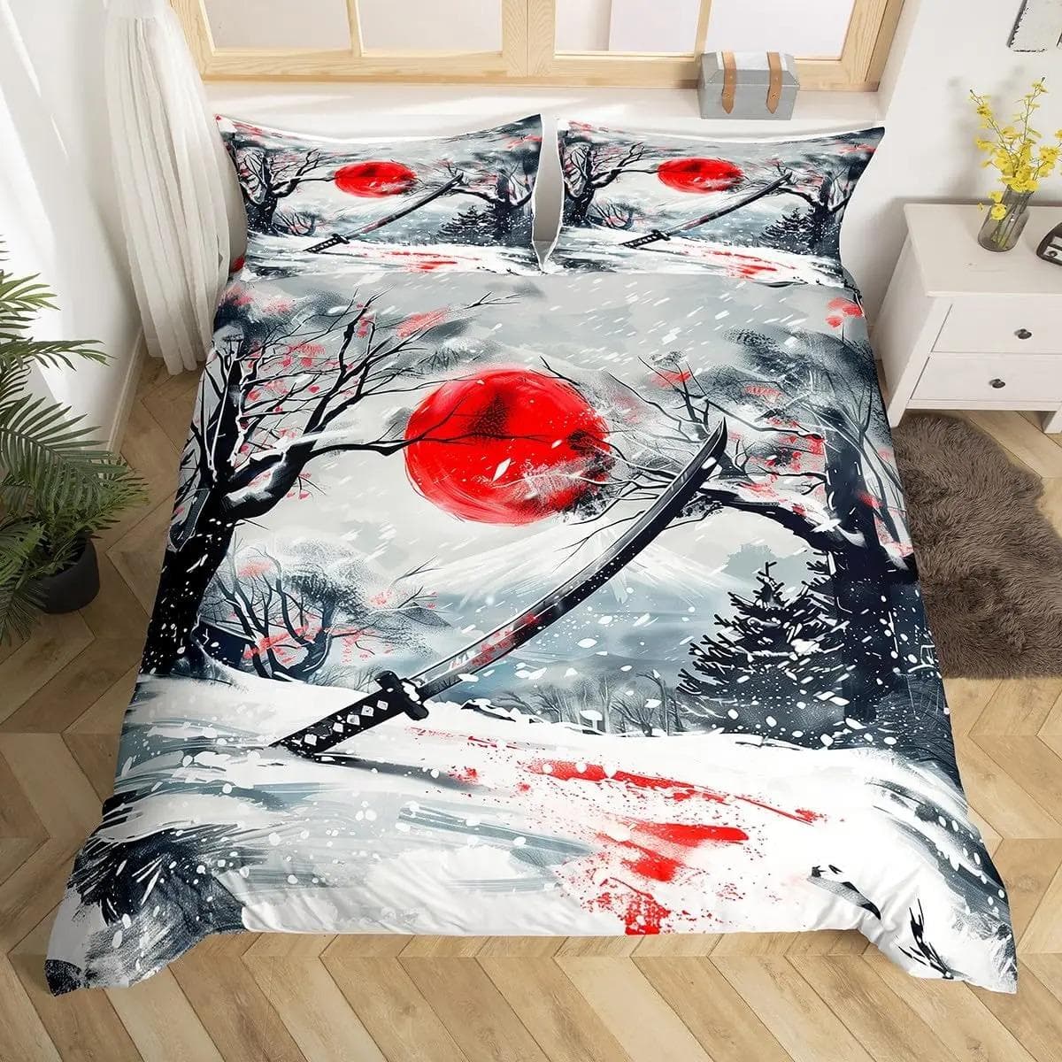 Taekwondo Duvet Cover Set King Queen Size,Chinese Martial Art Kung Fu Bedding Set,sport Theme Quilt Cover with 2 Pillowcases US Queen 228x228cm