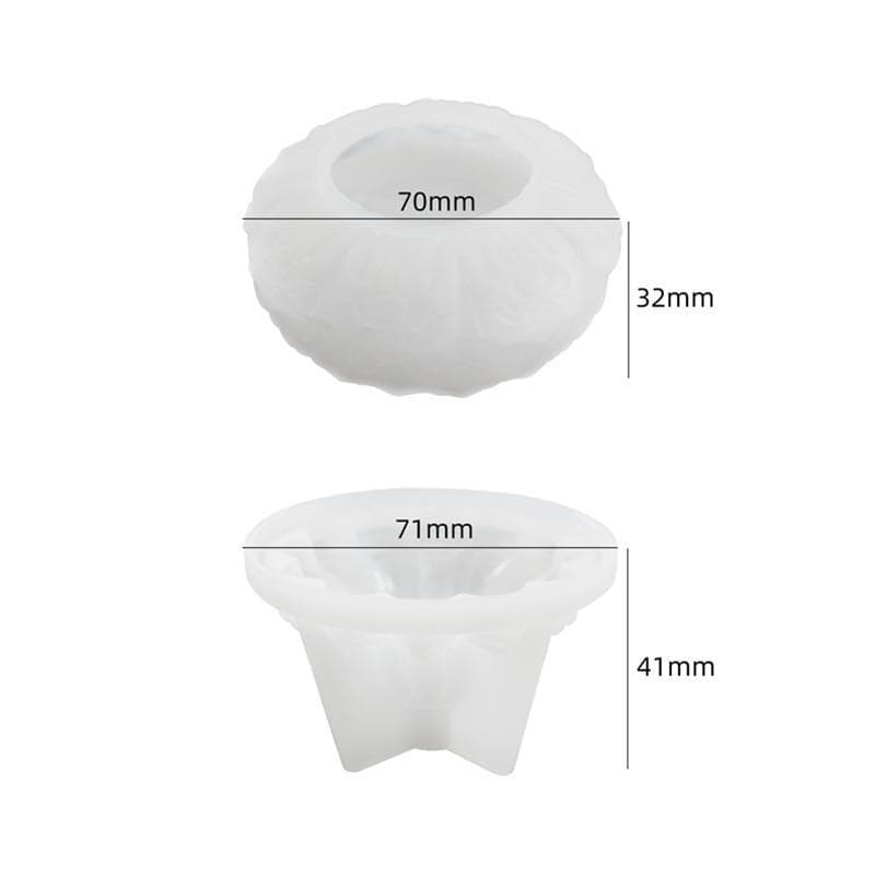 DIY Crystal Epoxy Resin Mold Lotus Candle Holder Mirror Silicone Mold