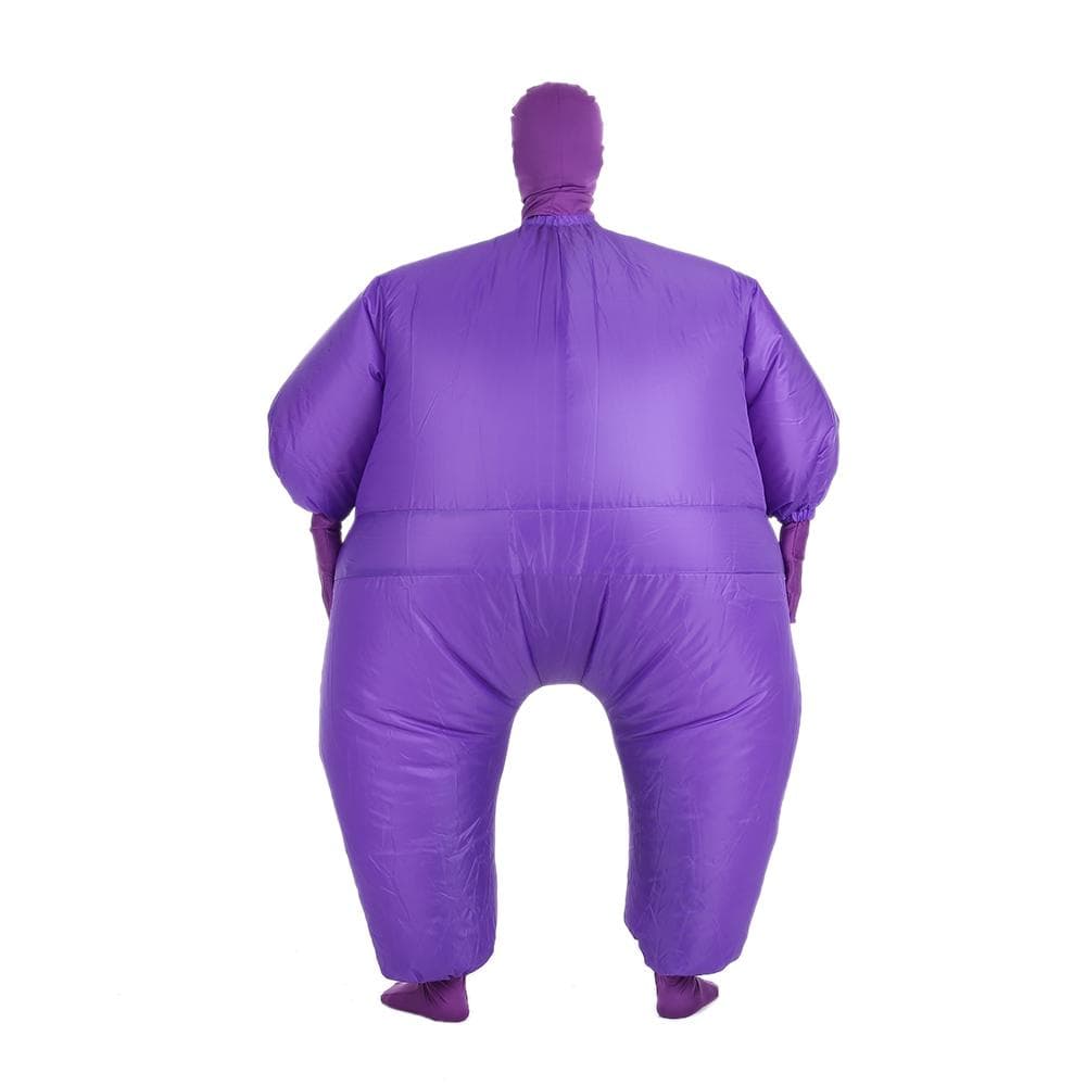 Funny Adult Size Inflatable Full Body Costume Suit Air Fat Inflatable Jumpsuit Costume Fan Operated Adult purple