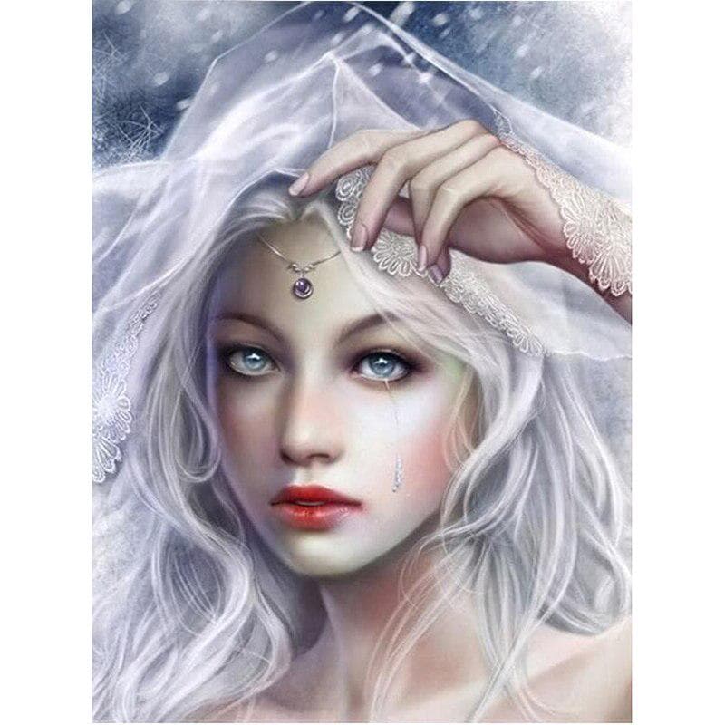 5D DIY Diamond Embroidery Snow Bride Diamond Painting Cross Stitch Rhinestone Mosaic Decor 20X30CM