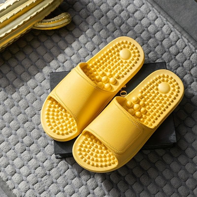Ultra Comfy Unisex Massage Slippers Breathable Open-Toe Design, Non-Slip Soles, Perfect for Indoor Activities, Men's & Women's Casual Home Shoes 40-41 yellow