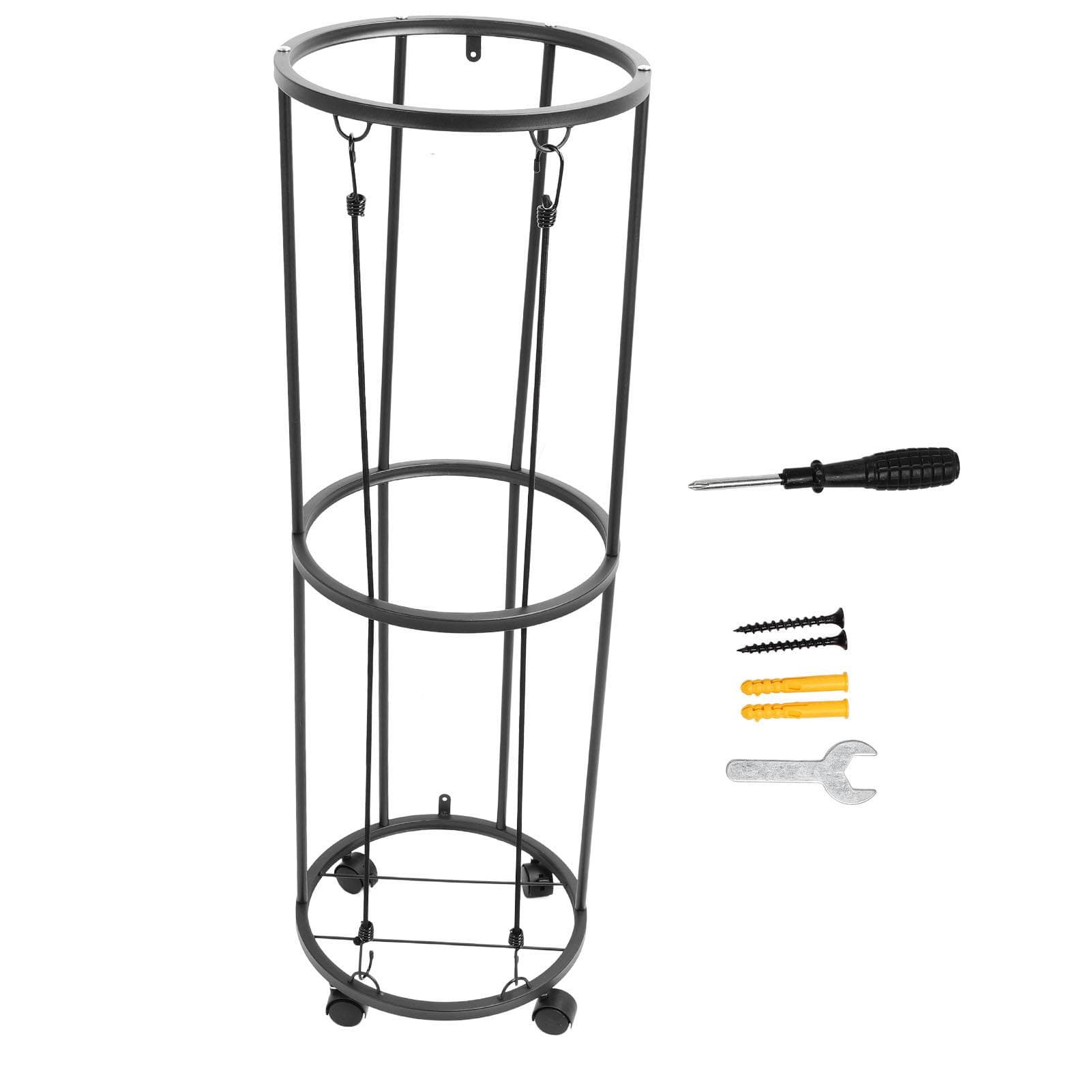 Ball Storage Rack Rolling Metal Lockable Ball Organizer for Basketball Soccer Volleyball