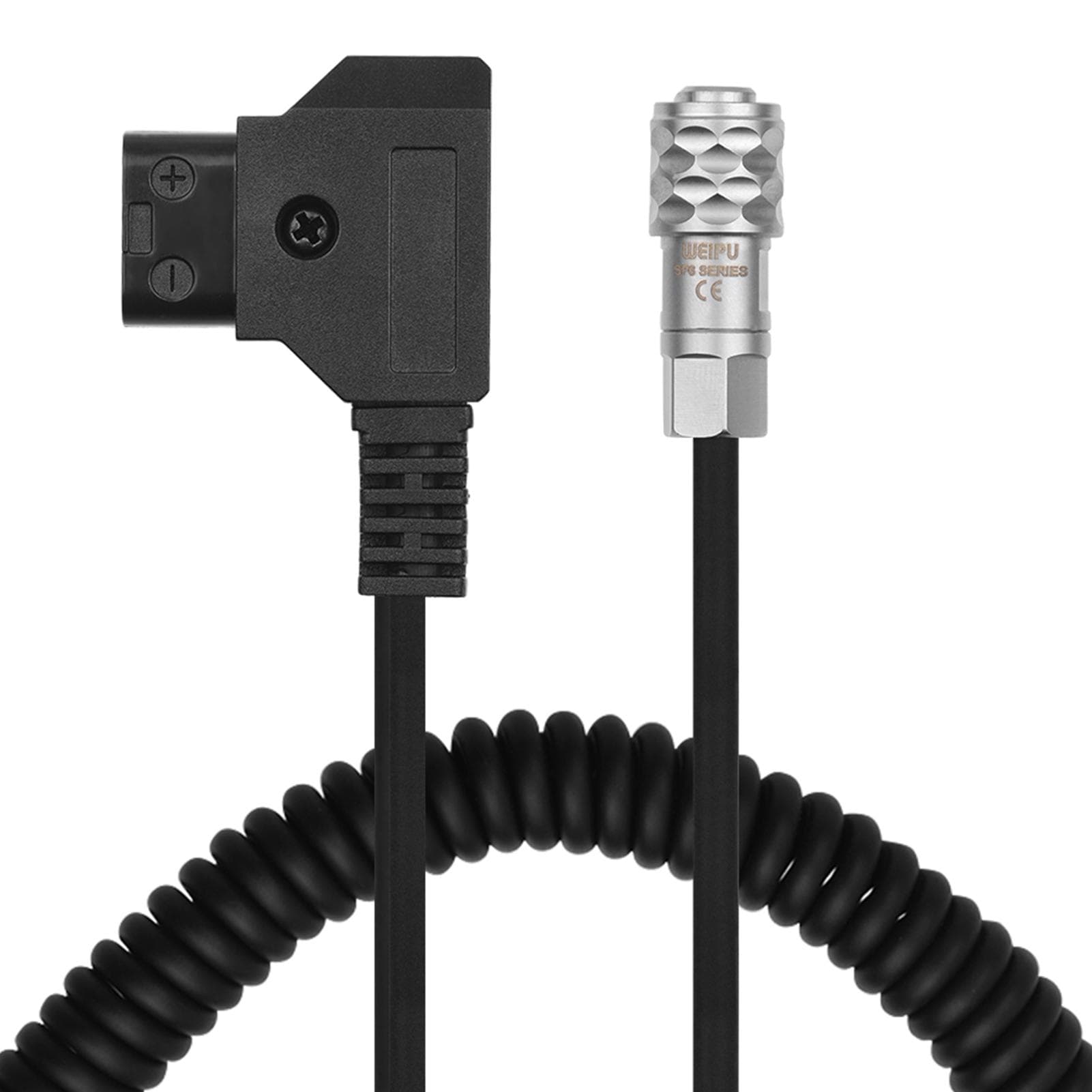 Andoer D-Tap to BMPCC 4K 2 Pin Locking Power Cable for Blackmagic Pocket Cinema Camera 4K for Sony Spring Wire black