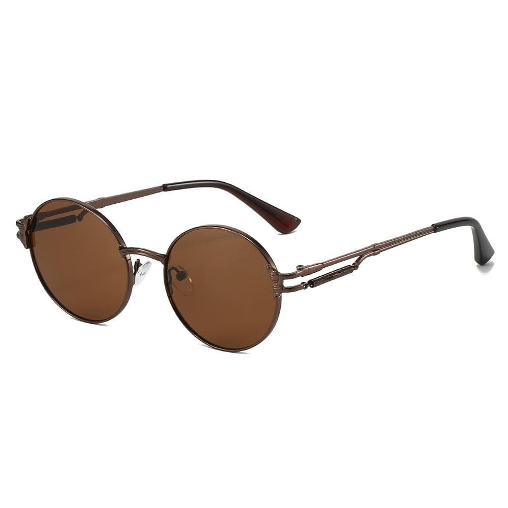 New Retro Gradient Round Frame Women Sunglasses Y2K Luxury Personality Brand Hip Hop Punk Frame Design Men Trendy Glasses UV400 as picture