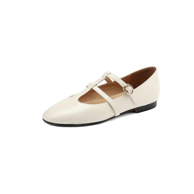 Women's flat sole single shoes, spring/summer candy color, comfortable sheepskin large French low top shoes 38 white