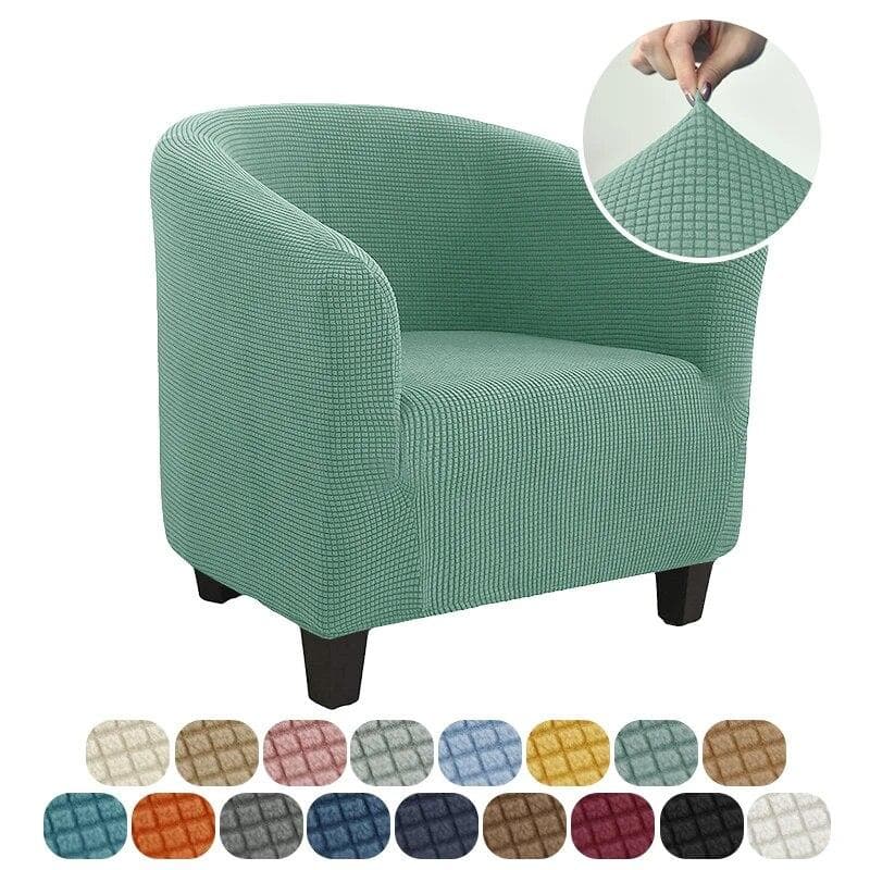Club Chair Cover Stretch Tub Chair Slipcover Solid Color Sofa Cover Polar Fleece Couch Covers for Study Bar Counter Living Room 1pcs