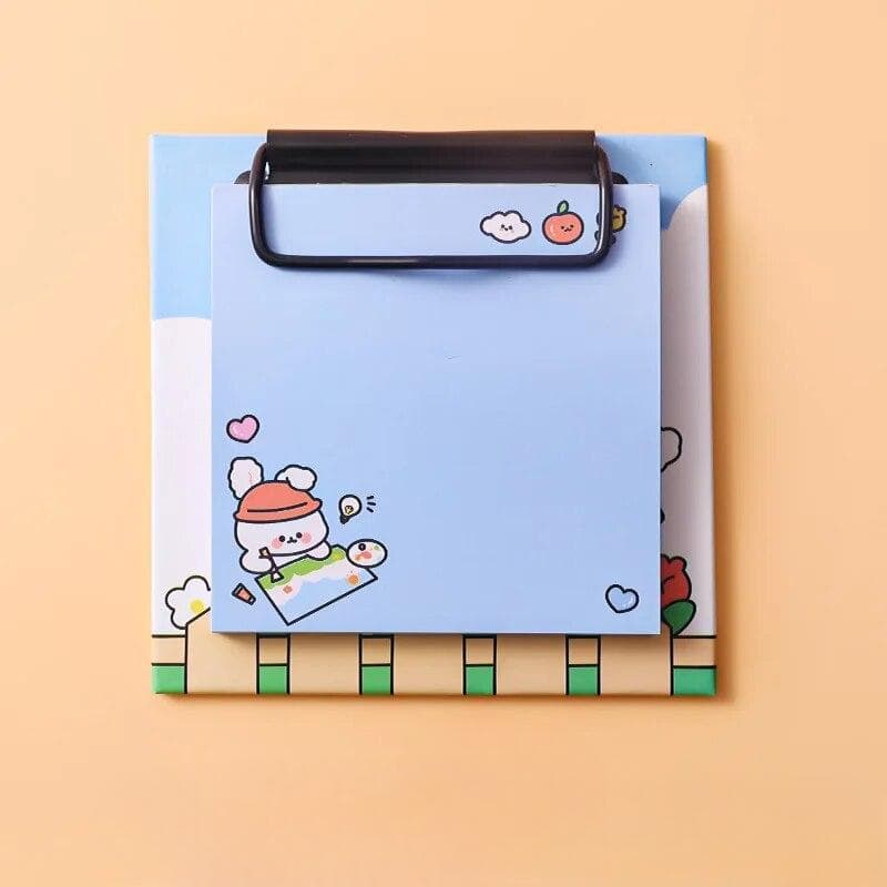 30 sheets/pack Kawaii Animals Clipboard Memo Pad Sheets To Do List Weekly Planner Cute Decor Office School Supplies Stationery blue