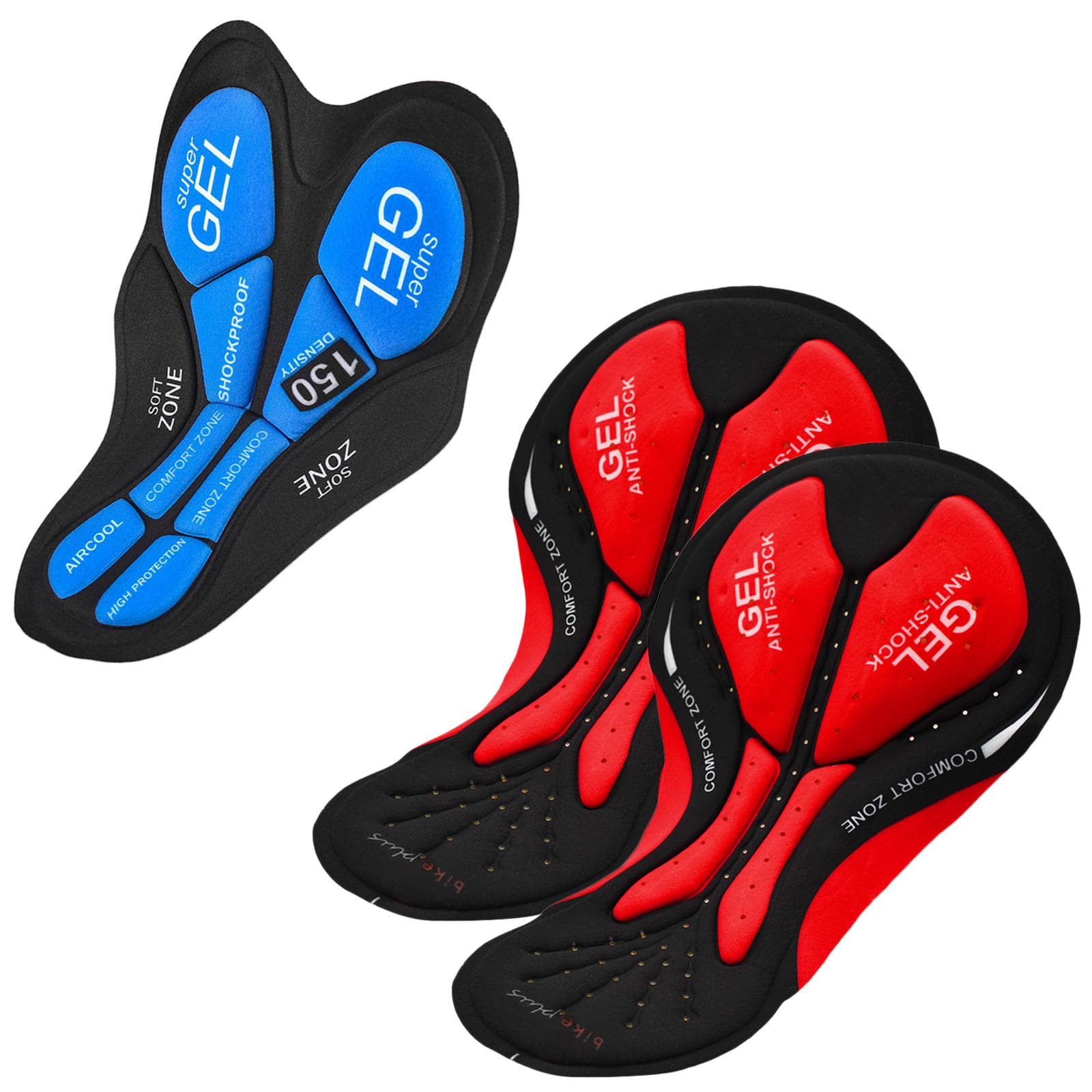 3 Packs Cycling Shorts Gel Padded Cushion Padding for Men Women Bicycle Underwear Pants