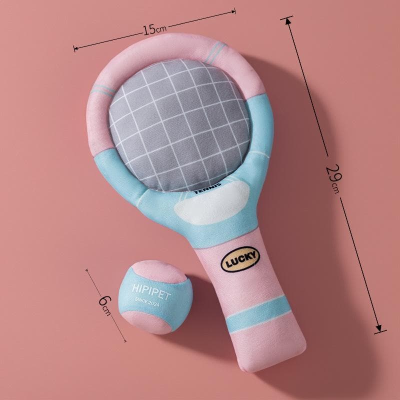 New Dog Tennis Sports Sound Paper Sound Racket Toy Set Teddy Molars To Accompany Pet Products Wholesale