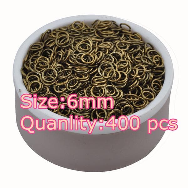 LNRRABC fashion 4-10 mm Antique Bronze Open Jump Split Rings Connector DIY Jewelry Findings Making 9