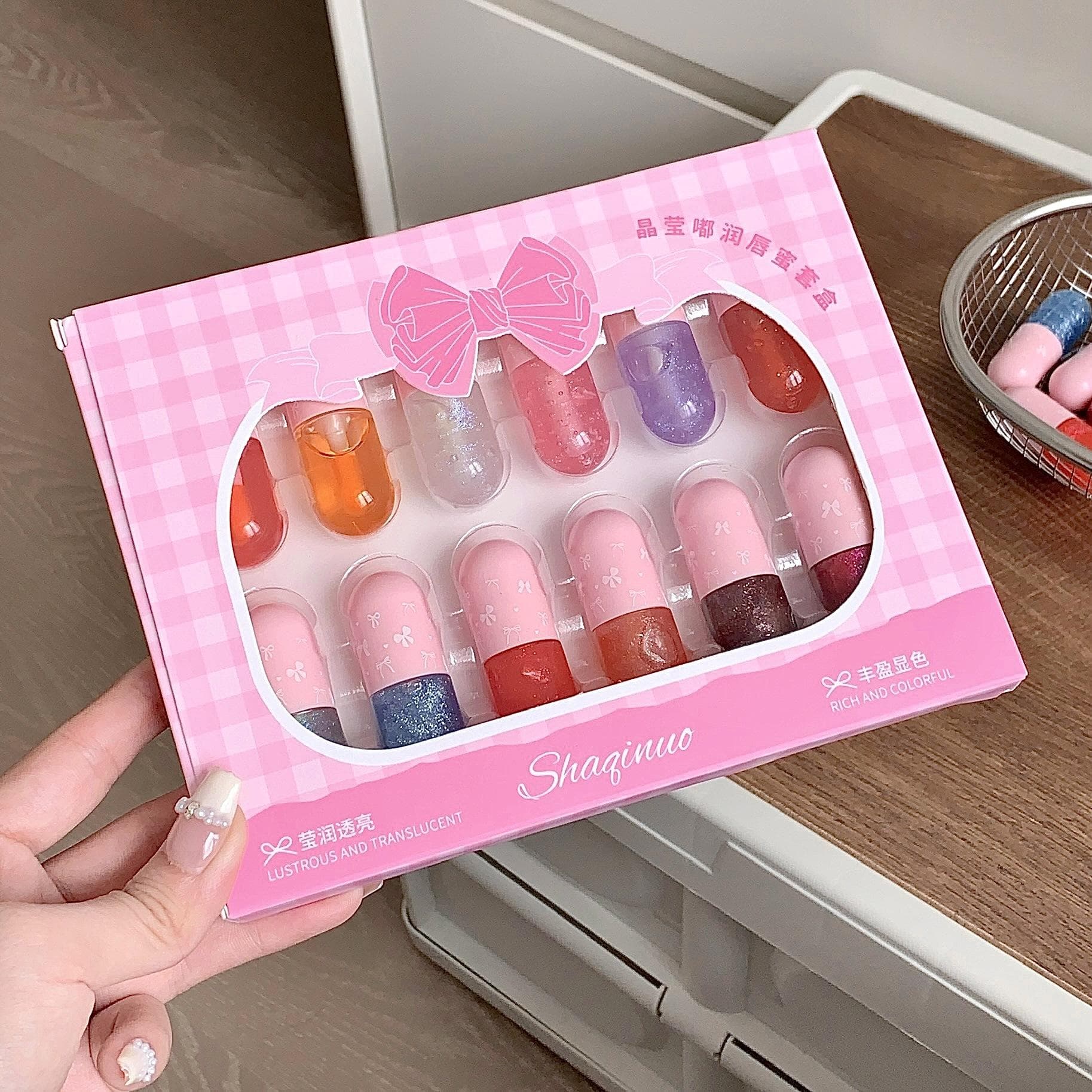 12pcs Transparent Moisturizing Lip Gloss Set, Hydrating, Long-Lasting, Non-Sticky Lip Balm, Plumping, Lip Line Fading Lipstick
