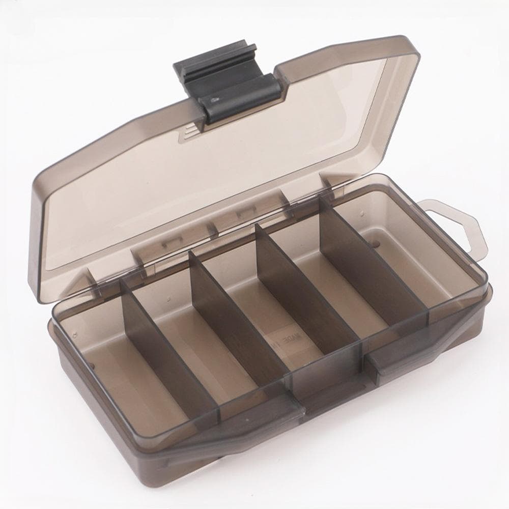 Fishing Tackle Box Portable 5 Compartments Space Container Bait Hook Gear Tool Assessoires Boxes Carp Pesca Holder Case Storage grey