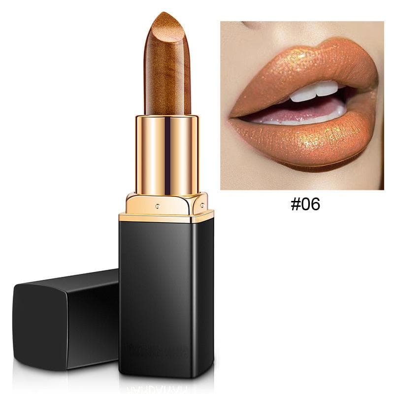 Gold Lipstick New Fashion Waterproof Matte Lipstick Long Lasting Sexy Lip Stick Mermaid Shimmer Lipstick Luxury Makeup Cosmetic