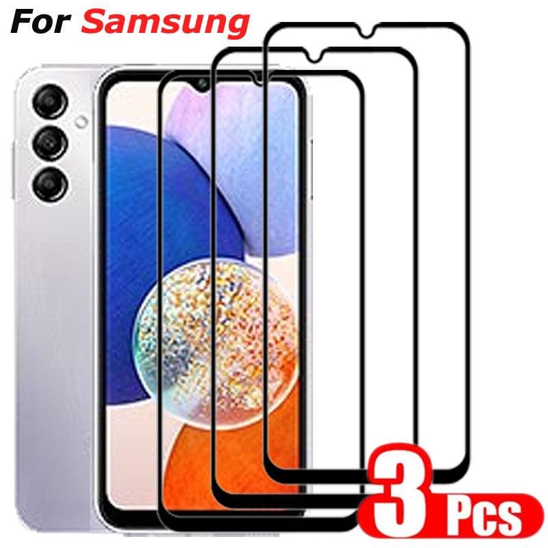 3 Pcs Tempered Glass For Samsung Galaxy A14 A15 A06 A16 A54 A24 A34 A03 A05 A13 A23 A33 A53 A52 A73 A12 5G M35 M15 M53 M32 Protective Screen Protector Samsung A15 black
