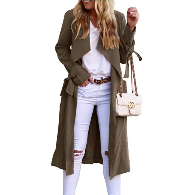 Autumn and Summer Sunscreen Clothes, Women's Trench Coat, Long Coat, Multi-color. S