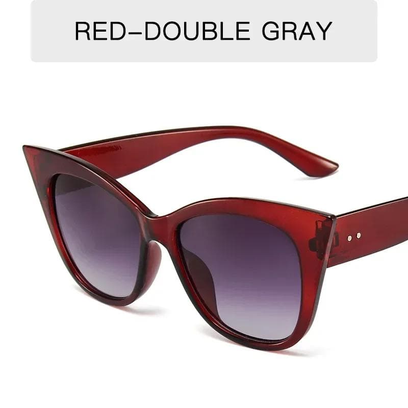 New Cat Eye Sunglasses Women Fashion Big Frame UV400 Protection Retro Shades Black White Color Oculos De Sol 1PC