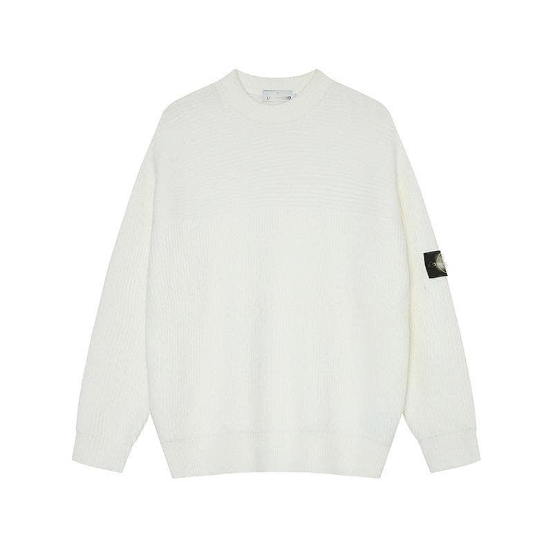 Cross-Border Stone Island Round Neck Unisex Pullover Sweater - European & American Trendy Style M