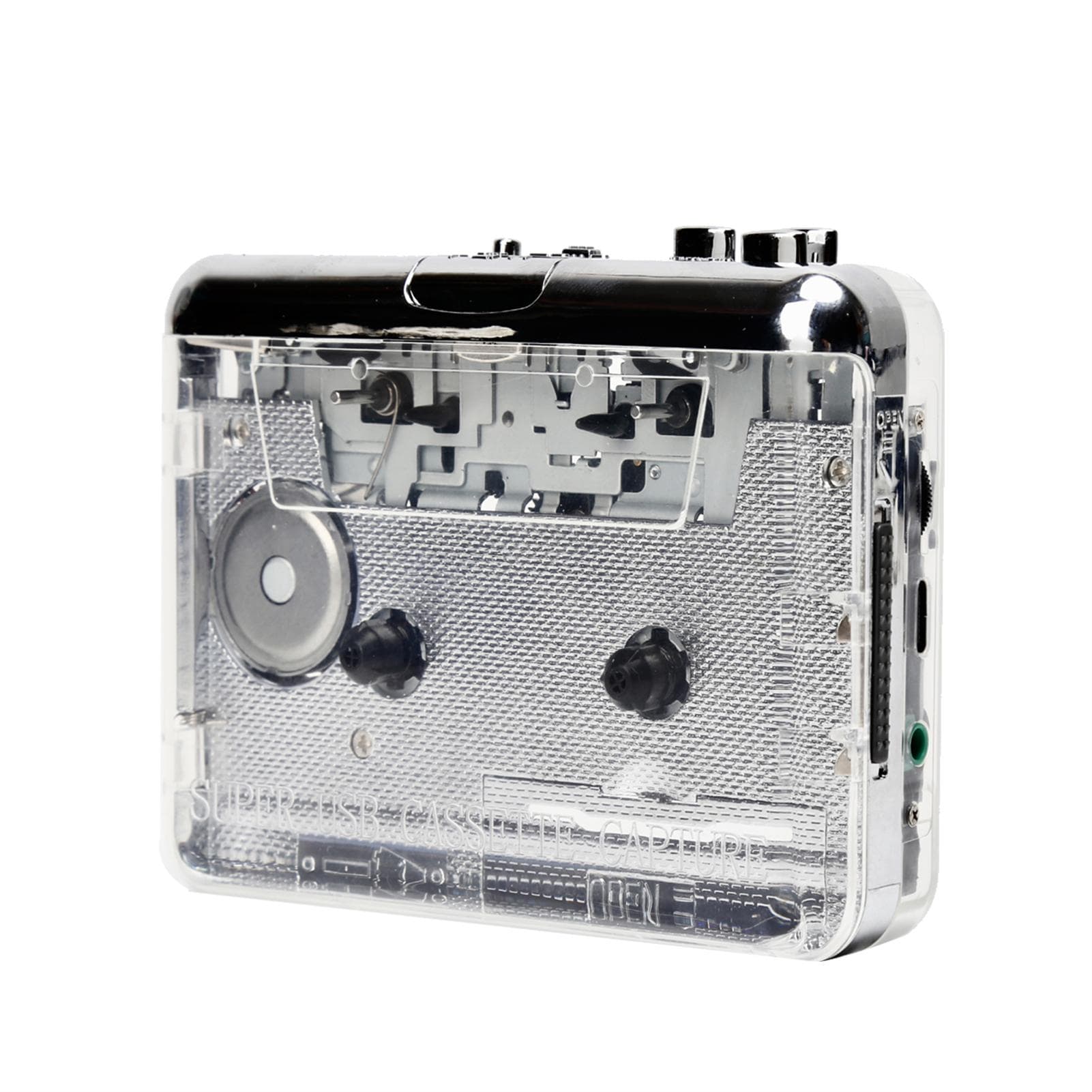 TONIVENT TON010 Portable Cassette to MP3 Player Mini USB Tape Player MP3 Converter with 3.5mm AUX transparent