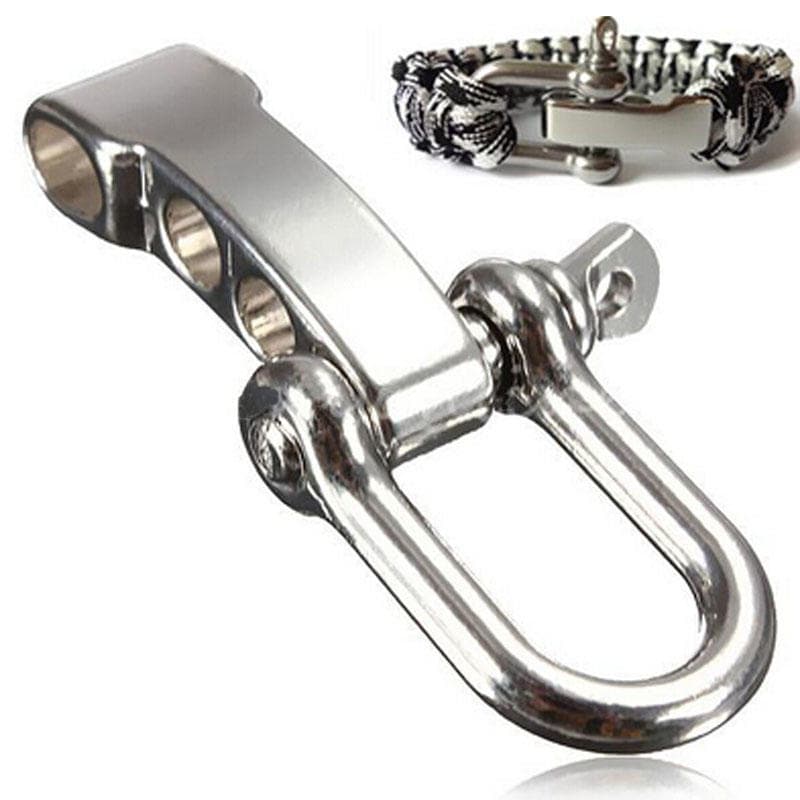 Adjustable Stainless U Anchor Shackle Rope Paracord Bracelet Buckle Outdoor