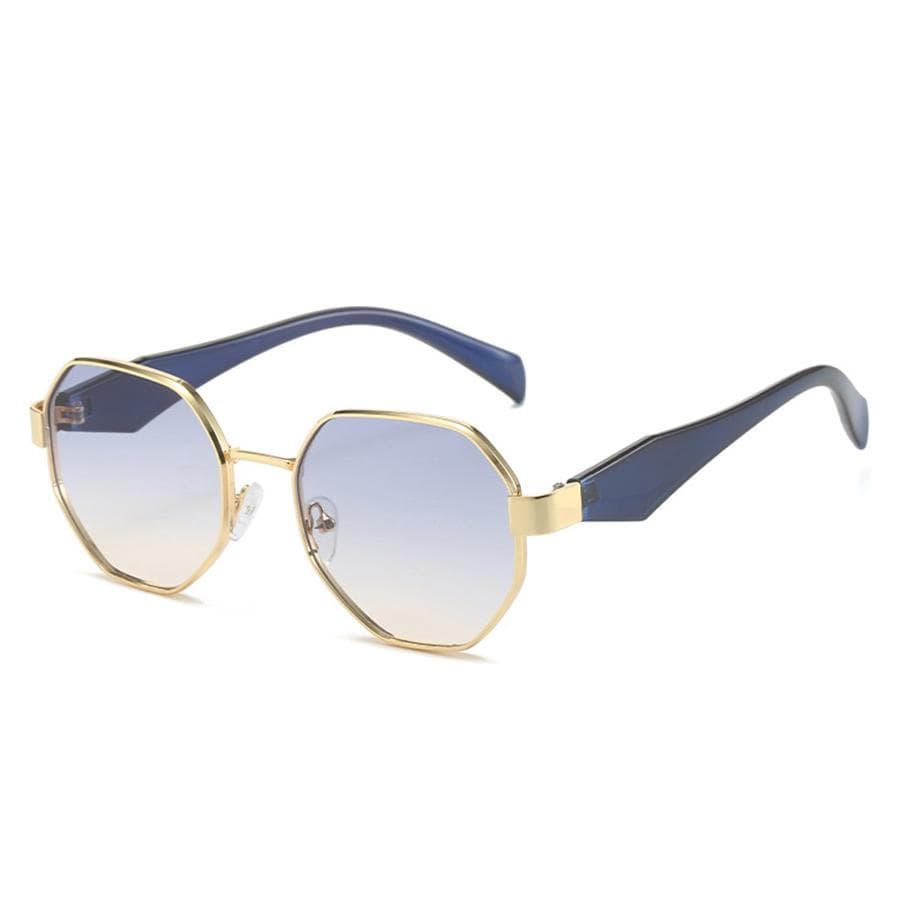 Trendy Polygonal Sunglasses Women Metal Frame UV400 Luxury Retro Sun Glasses for Vacation Brand Design