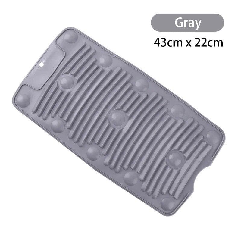 Washing Board Portable Household Non-Slip Silicone Washboard Lazy Personal Laundry Socks Small Washboard Laundry Mat gray