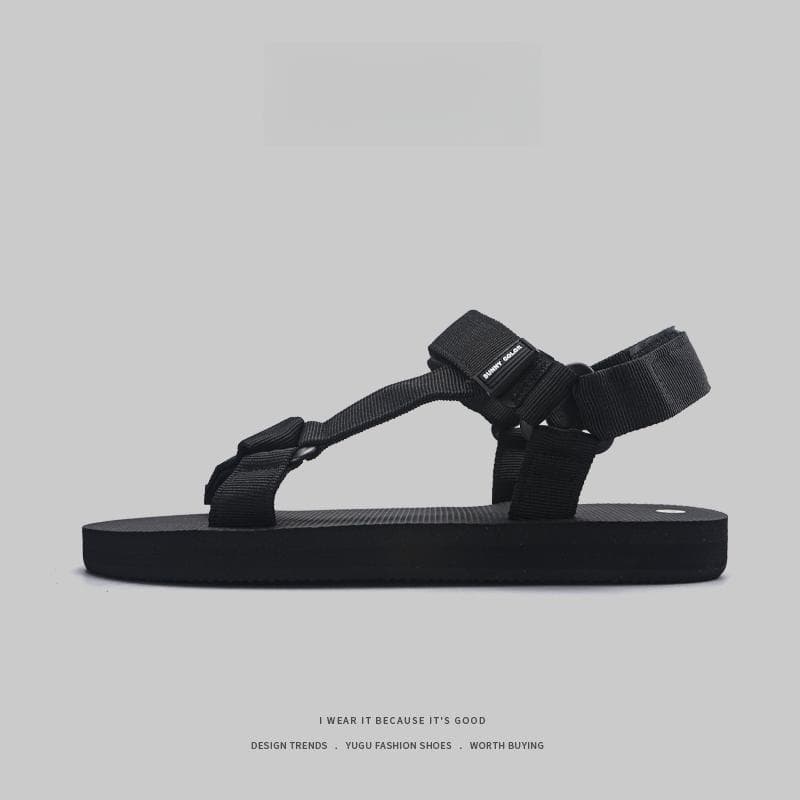 Men Sandals Simple Casual Summer Shoes Comfortable Sneakers Outdoor Beach Vacation Sandals New Male Casual Sandals Shoes 45-46 black