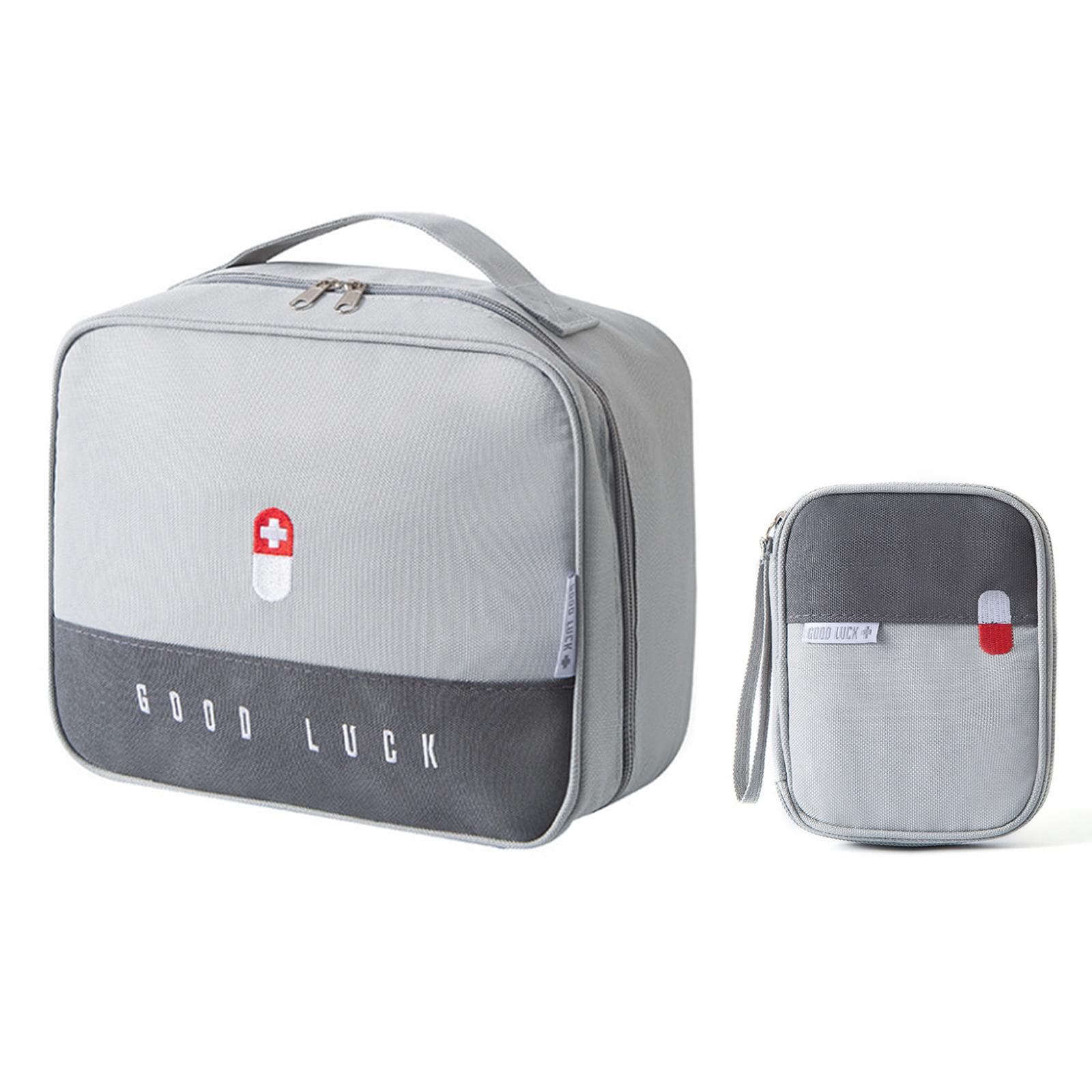 Portable Medicine Bags Waterproof Medicine Storage Bag Empty Medical Emergency Bag Travel First Aid grey