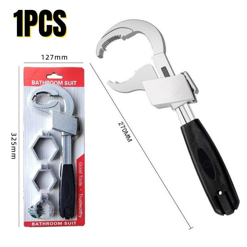 Universal Adjustable Double-ended Wrench Multifunctional Bath Wrench  Aluminium Alloy Open End Spanner Bathroom Repair Hand Tool