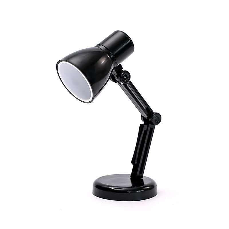 Mini LED Light Fixture Small Lamp Battery Powered Convenient Goods Night Home Gadgets Books Reading Desk Table for Study Bedroom black
