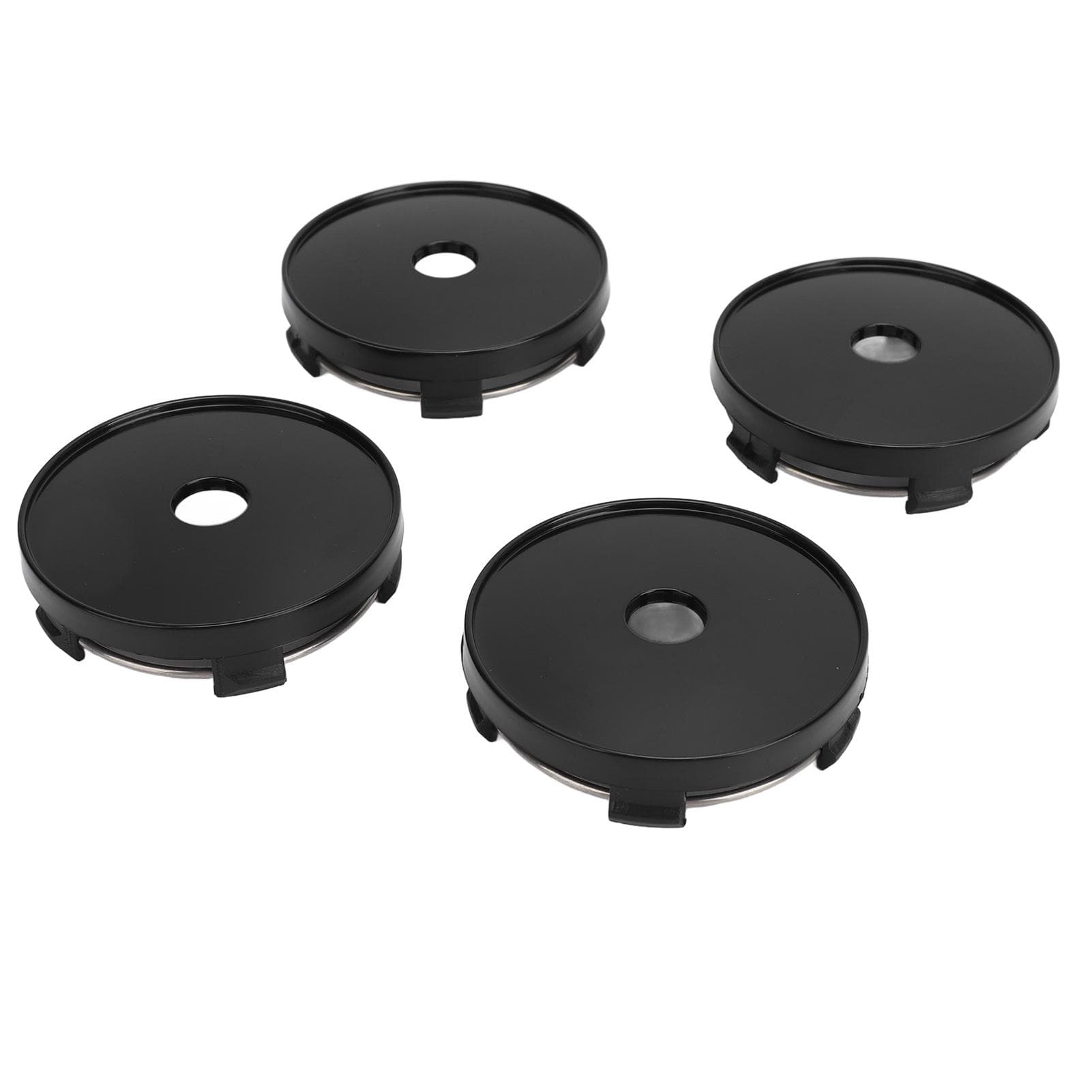 4PCS 60mm Wheel Center Cap With Hole Impact Resistant Stylish Look Universal Fit Rim Hub Center Cap black