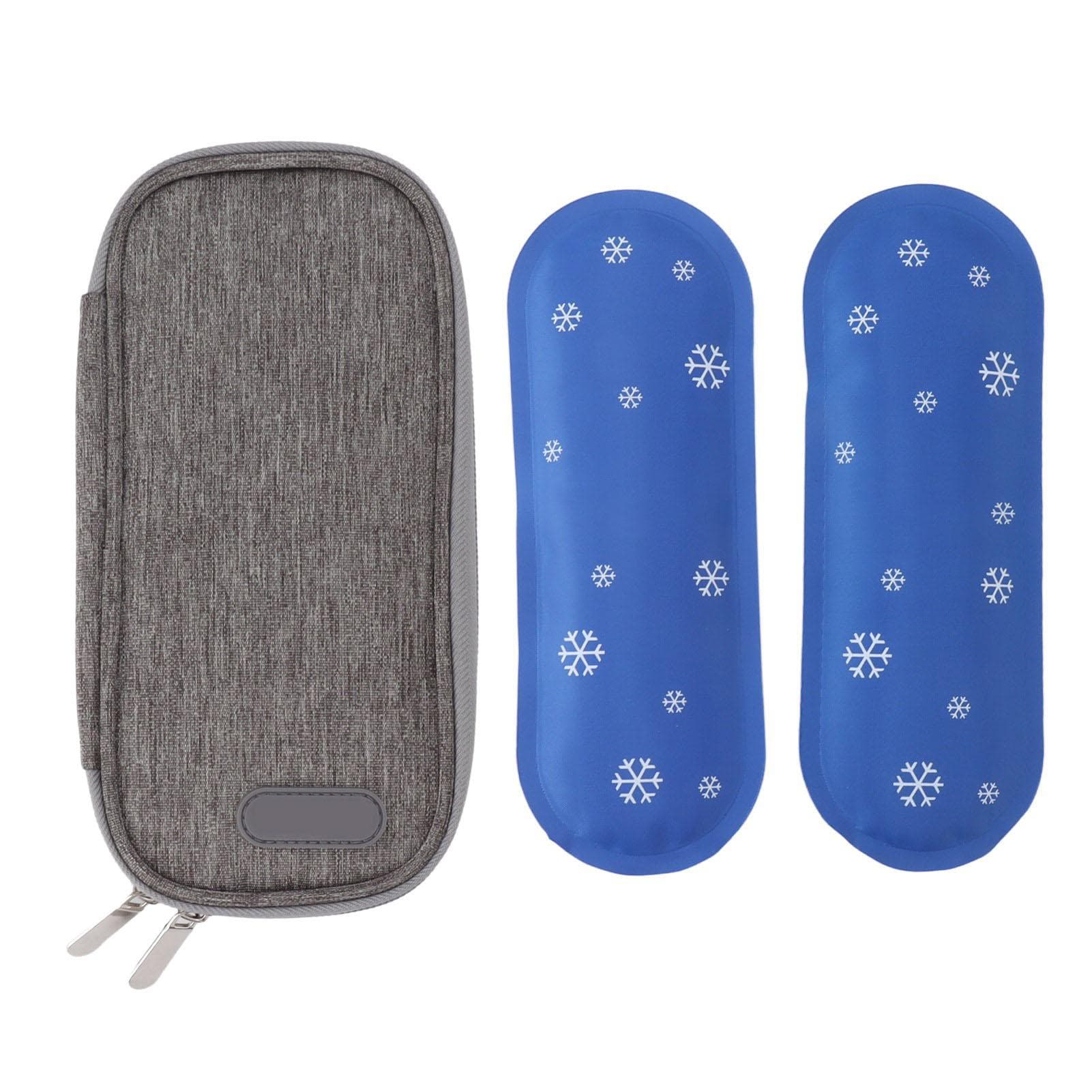 Insulin Cooler Cooling Case with 2 Ice Packs Portable Medical Cooler Insulation Bag for Outdoor