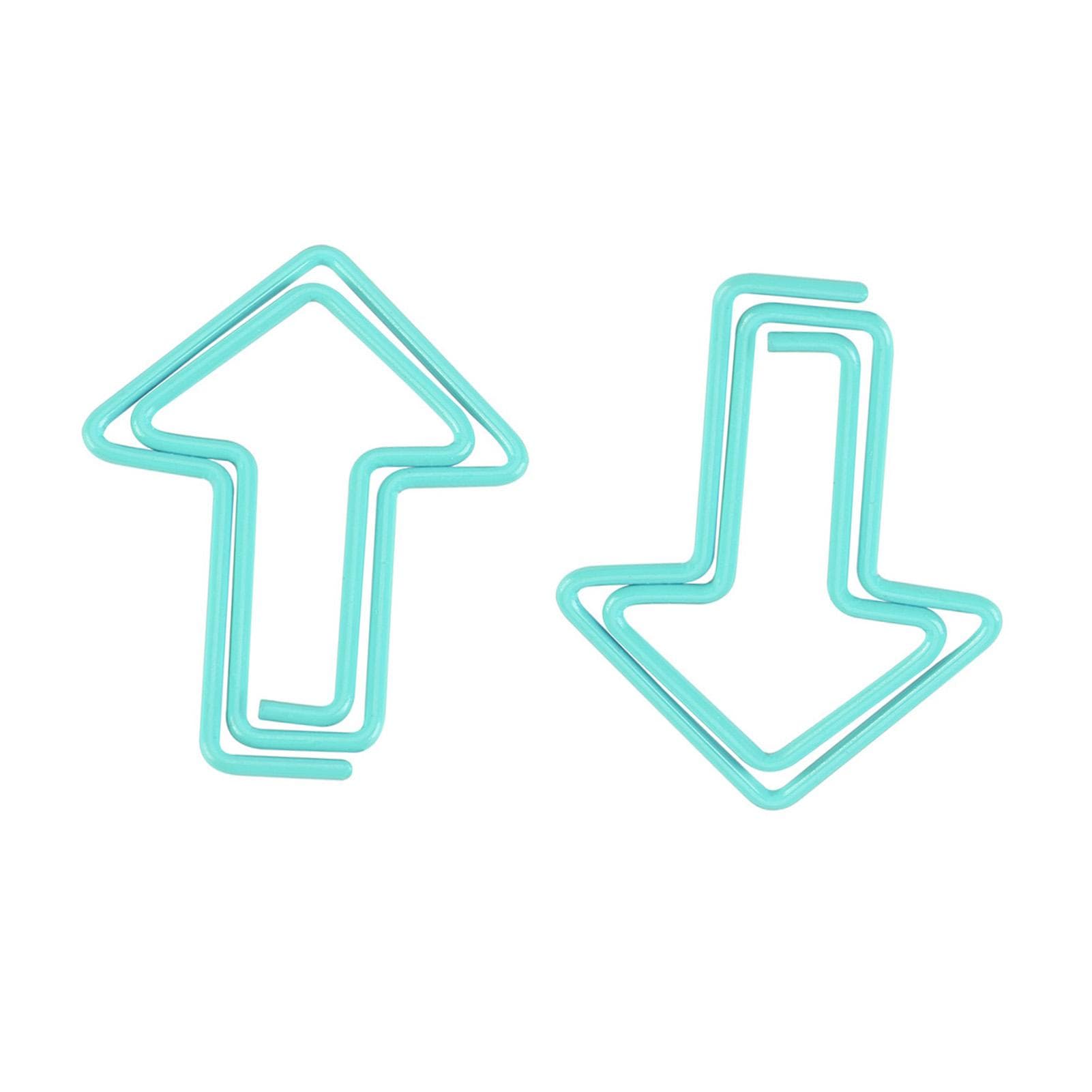 12pcs Arrow Shape Paper Clips Bookmark Marking Document Organizing Clip Stationery Light Blue