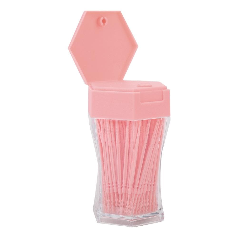 200pcs Double Head Toothpick Household Cleaning Tartar Removal Toothpick (Green) pink