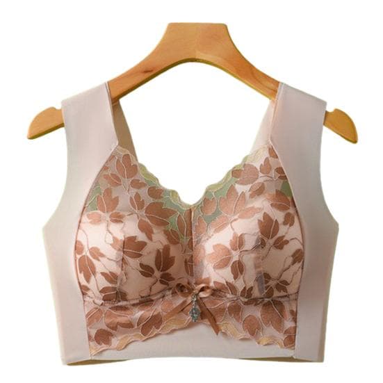 Yousheng Women's Floral Lace Bra Full Coverage Underwire Bra Plus Size Push Up Sports Underwear Seamless Lifting Bra for Heavy Breast L