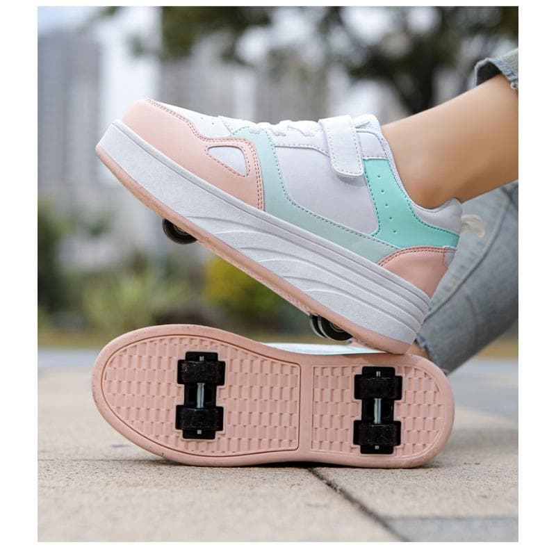 Children's Roller Shoes Boys Four-wheeled Girls Sports Roller Skating Walking Wheel Shoes Deformed Roller Shoes 39
